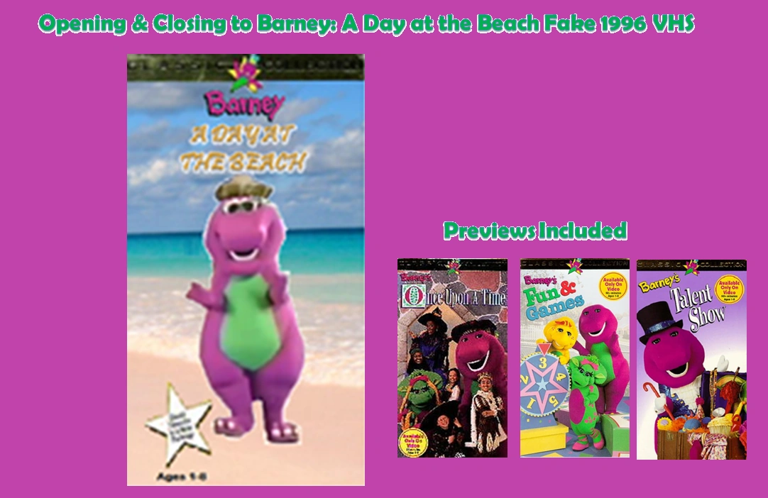 Opening and Closing to Barney A Day at the Beach 1996 VHS Custom