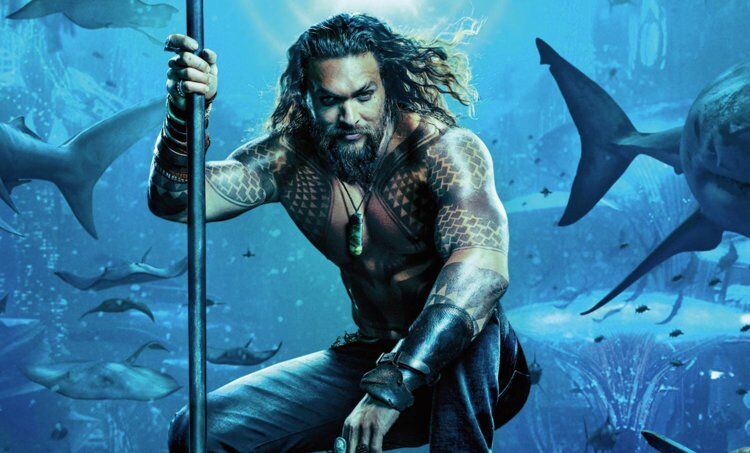 Aquaman underwater with Trident