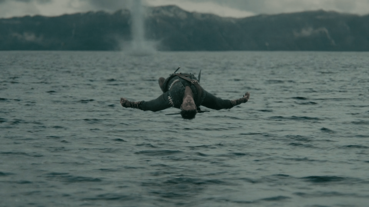 Vikings episode The Vision Ivar levitates above water