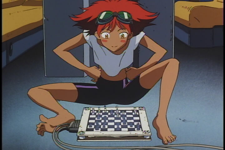 Ed playing chess in Cowboy Bebop