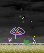 Priest and Purple Boss Cap Mushroom