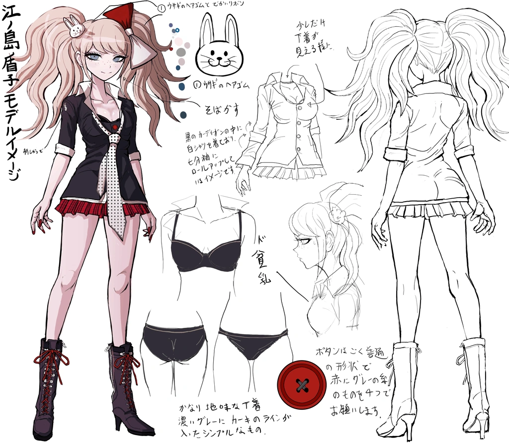Image - Danganronpa 1 Character Design Profile Mukuro Ikusaba.png
