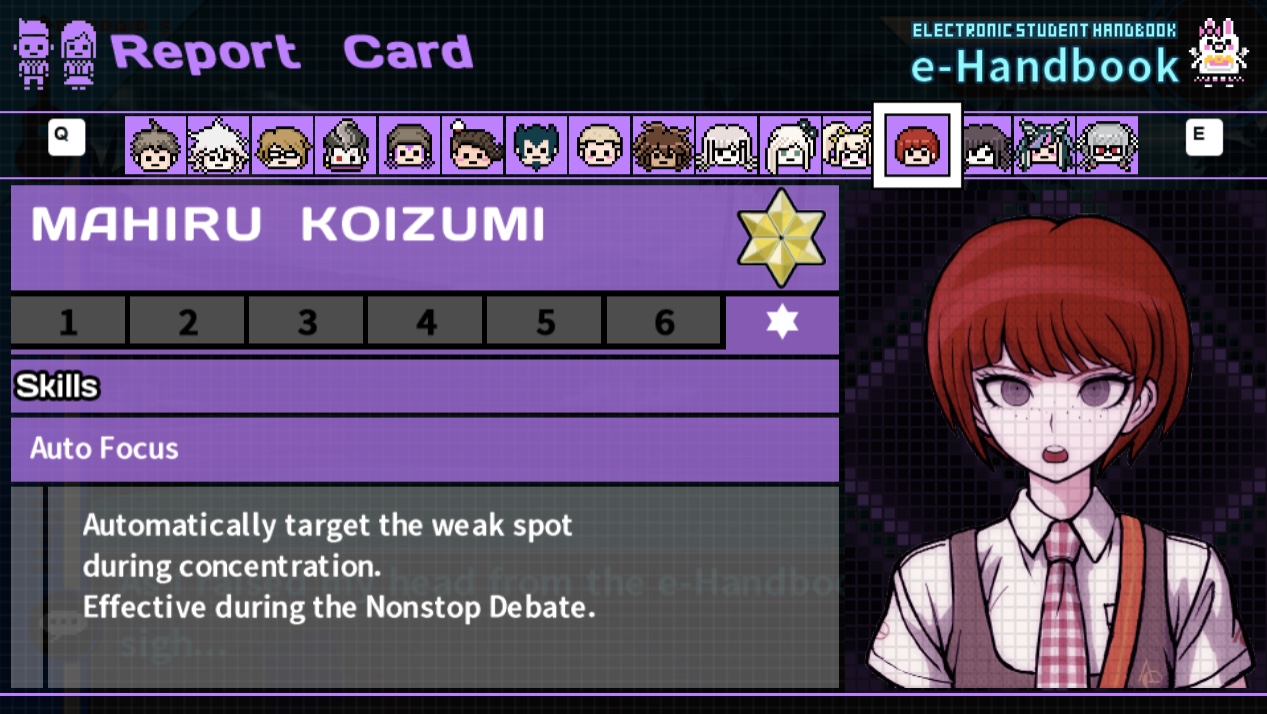 Danganronpa Report Card Template