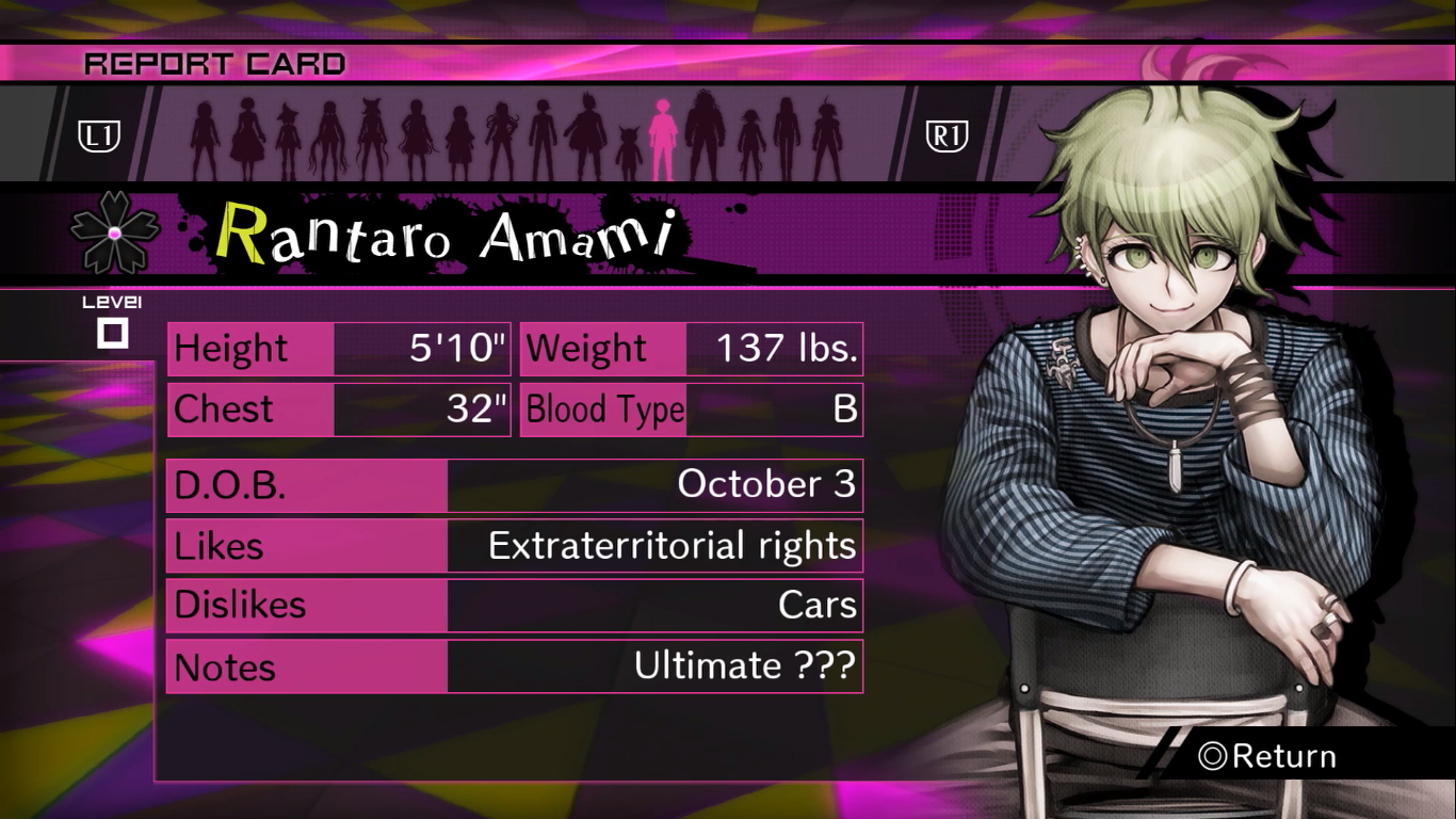 Image Danganronpa V3 Rantaro Amami Report Card (Demo Version).png