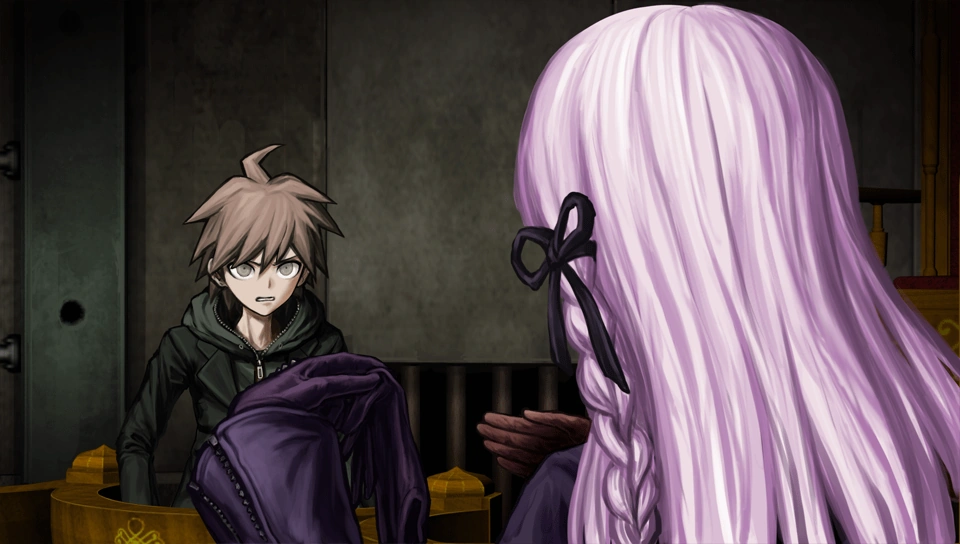 Image Danganronpa 1 CG Kyoko Kirigiri revealing her damaged hands