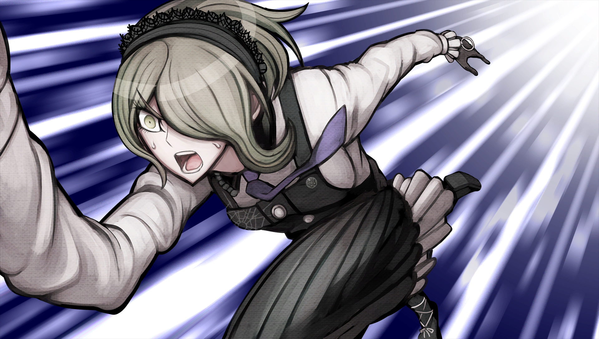 Image - Danganronpa V3 CG - Kirumi Tojo trying to escape her execution