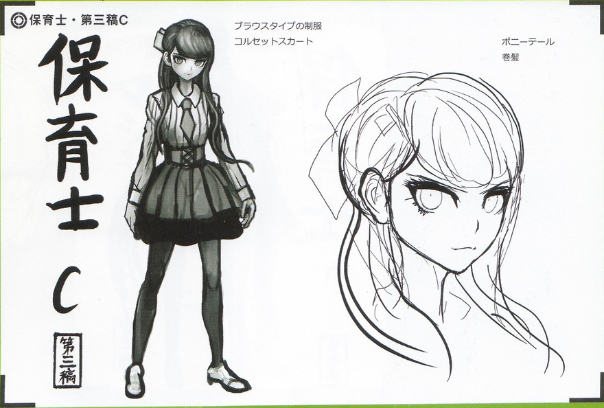 Image - Art Book Scan Danganronpa V3 Character Designs Betas Maki