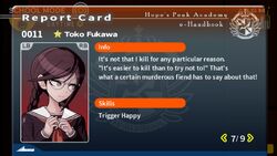 danganronpa toko fukawa report card jack genocide trigger happy havoc wikia fandom tsundere wiki karaoke komaru