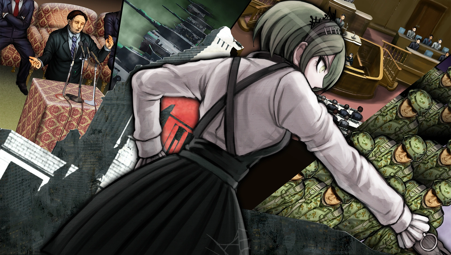Image Danganronpa V3 CG Kirumi Tojo as the Prime Minister.png