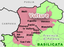 Map vulture in basilicata