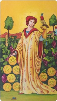 Nine pentacles