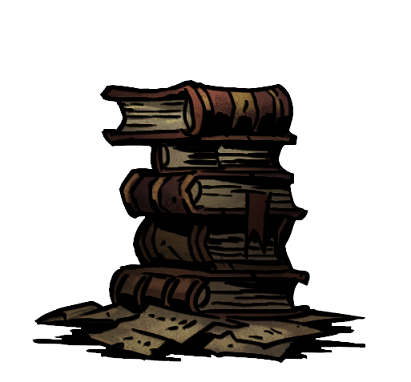 darkest dungeon stack of books torch