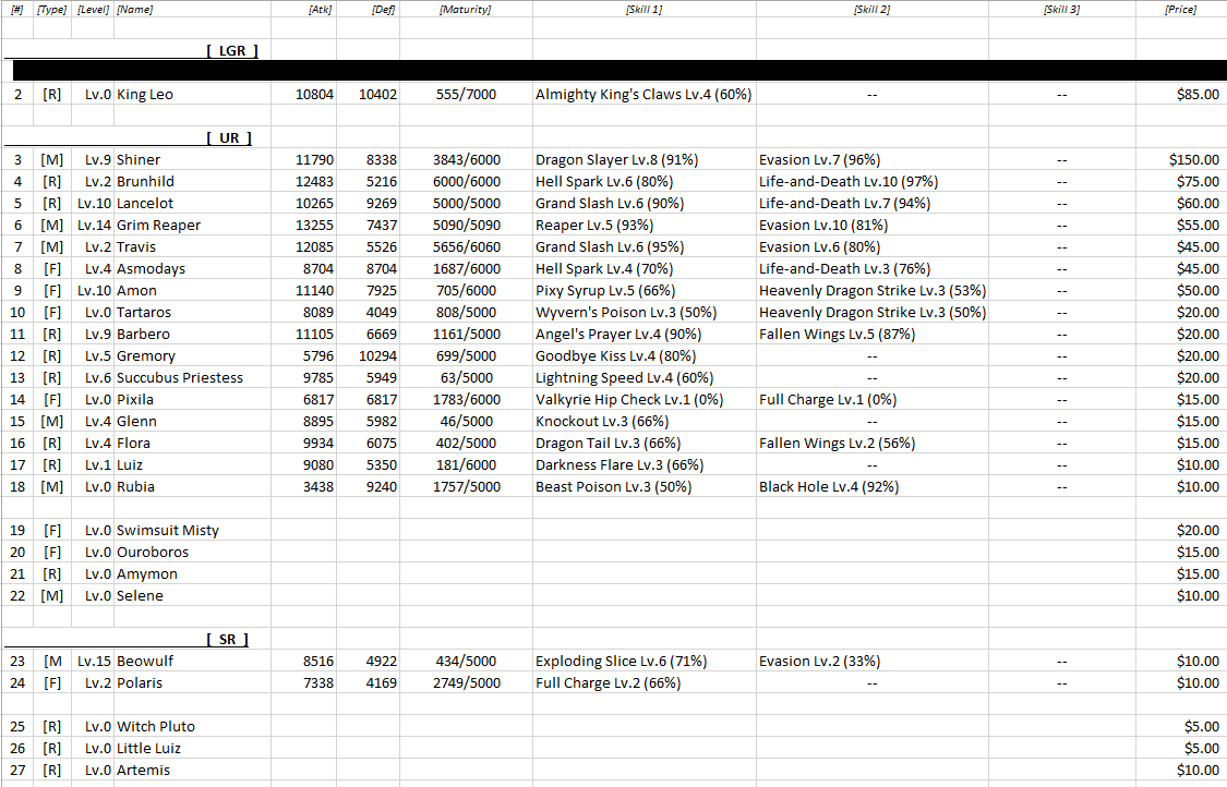 VLAMPY'S DLL CARD LIST