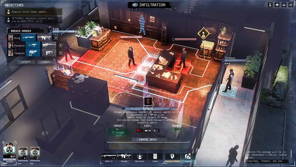 Phantom Doctrine breach into room with guards