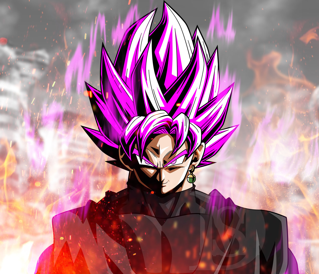 Image - Super saiyan rose black goku w city destroyed by ...