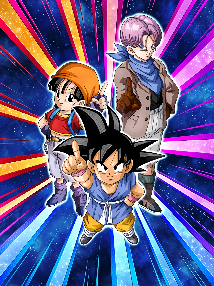 A New Adventure Unfolds Goku (GT) & Pan (GT) & Trunks (GT) Dragon