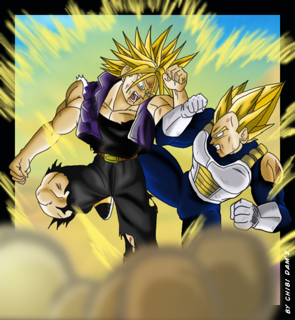 trunks attacks vegeta