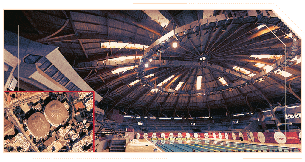 Olympic pool complex Med V Casablanca domed building