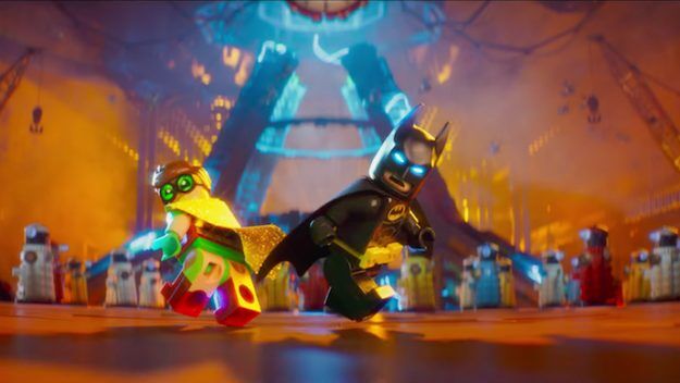 lego batman and robin with daleks in the background