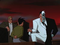 Two-Face interrogates Tim