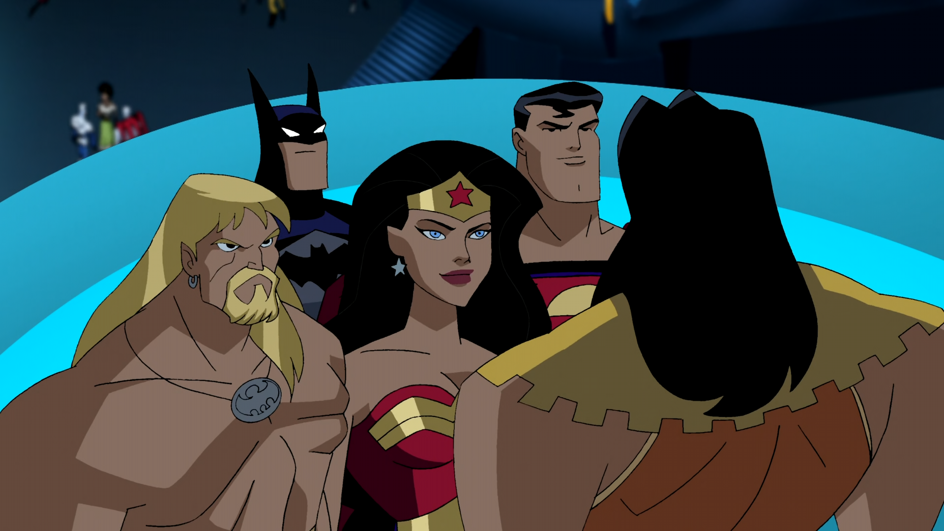 Dc animated universe. Лига справедливости Афина. Justice League Unlimited long Shadow.