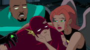 Shayera holds Flash