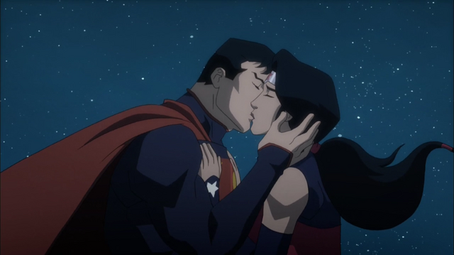 Image Superman Kisses Wonder Womanpng Dc Animated Movie Universe 