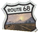 Route 68 postkarte schild