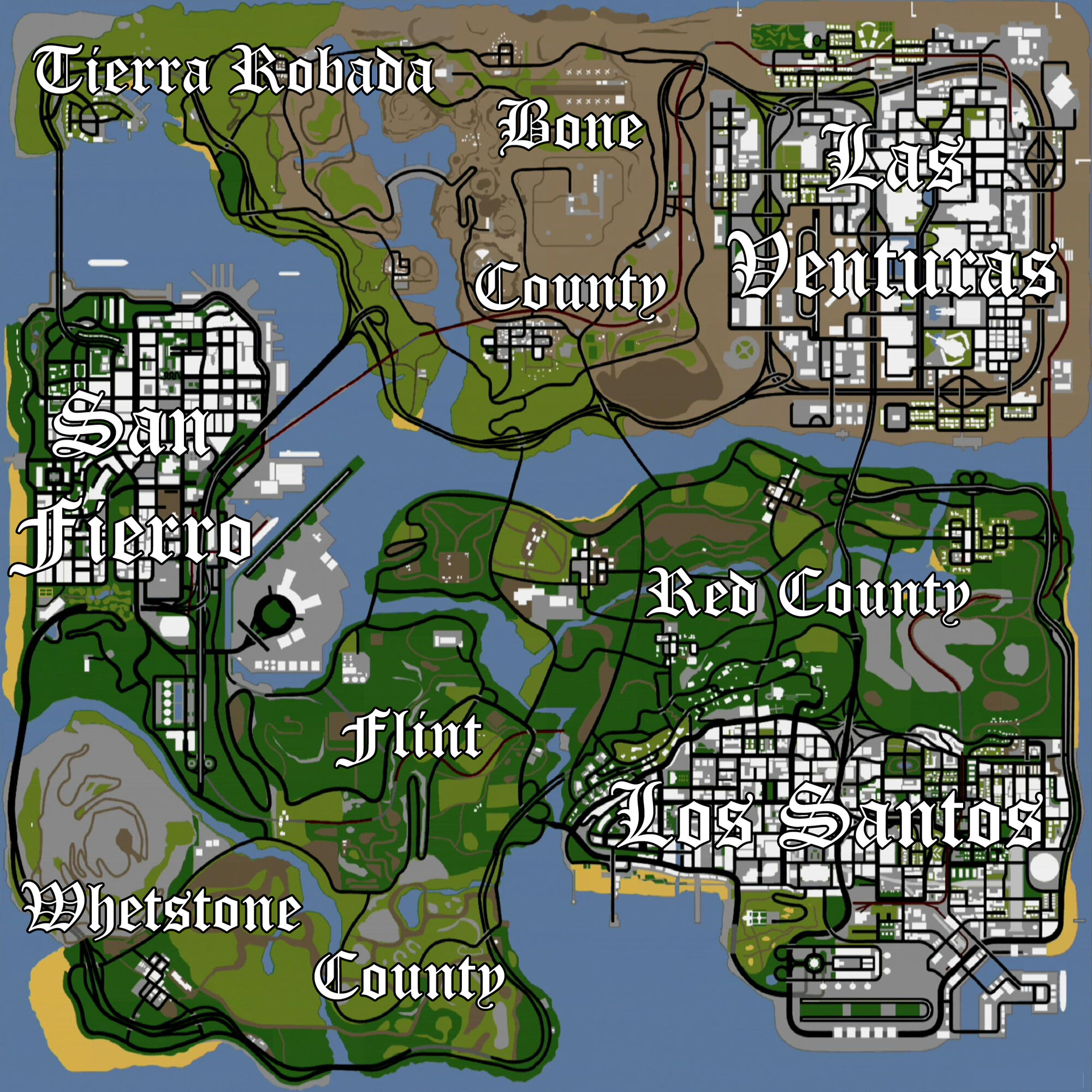 Bild - San Andreas-Karte Kopie.jpg | GTA Wiki | FANDOM powered by Wikia