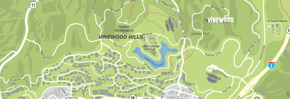 Vinewood hills gta 5 карта