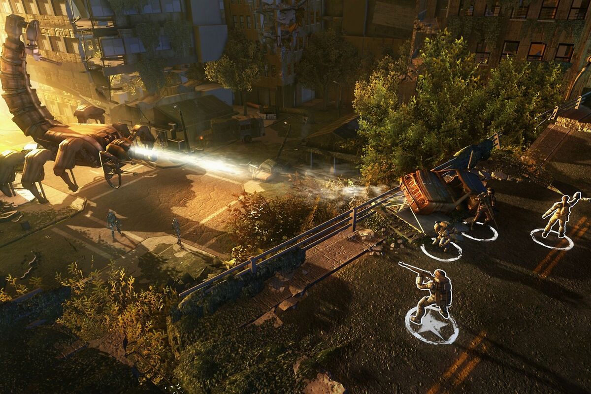 The battle with the famous Scorpitron in Wasteland 2.