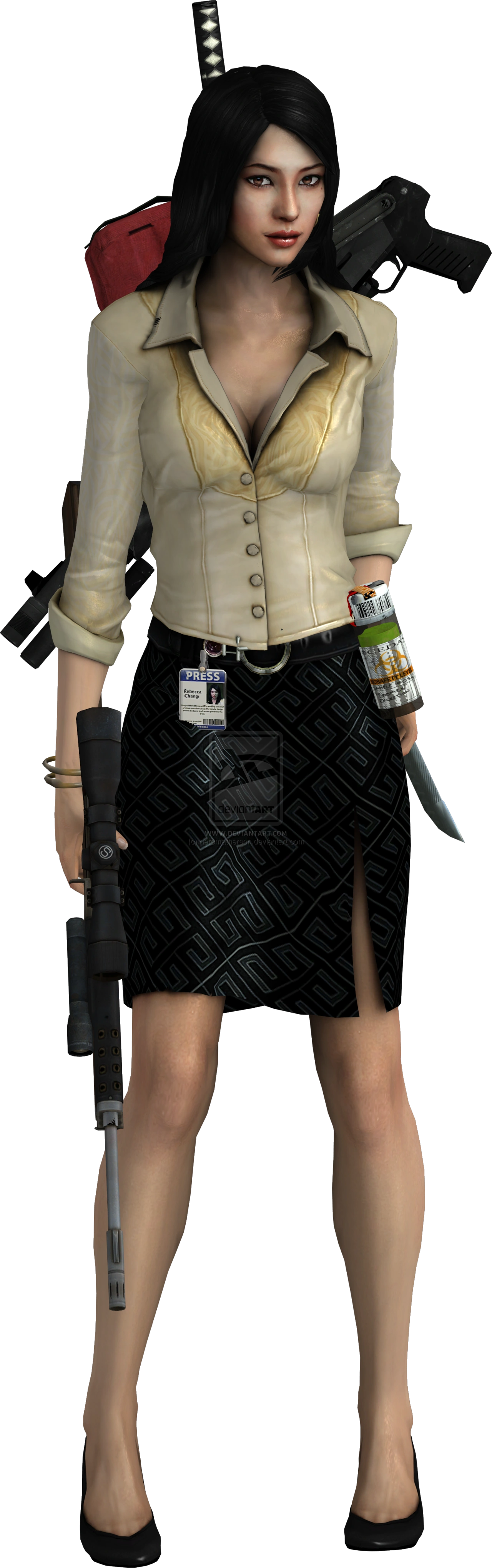 Image Rebecca with L4D gear.png Dead Rising Wiki FANDOM powered