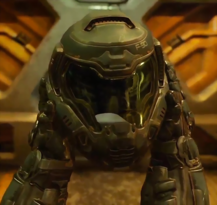 doom guy without helmet