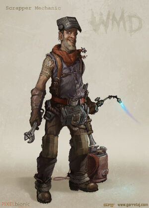 640x896 20431 Scrapper Mechanic 2d post apocalyptic mechanic picture image digital art