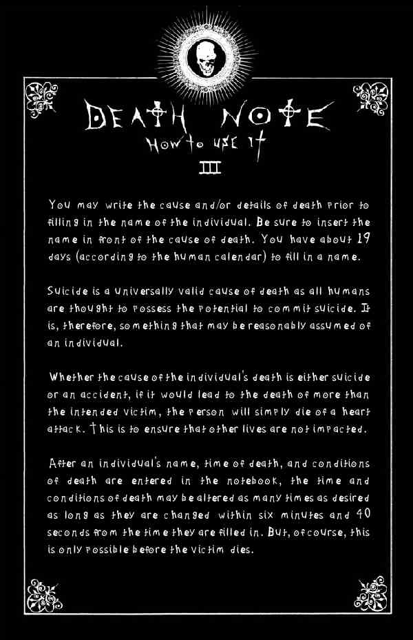 Death Note Wiki Rules