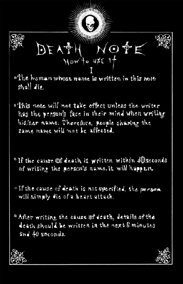 death note rules wiki death note rules wiki