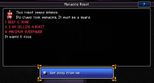 Menace robot dialogue