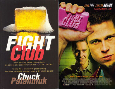 Fight Club book cover and movie poster