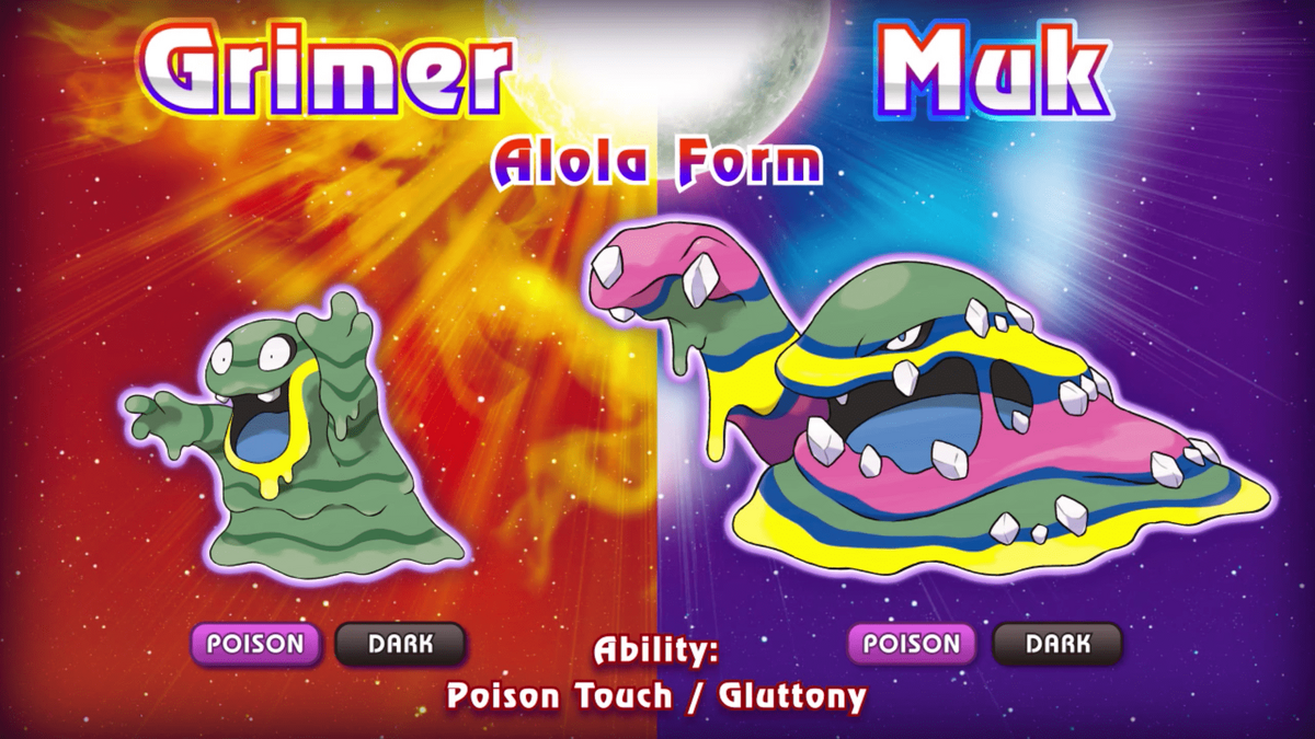 Pokemon Sun and Moon New Pokemon Monsters Alola Grimer Muck