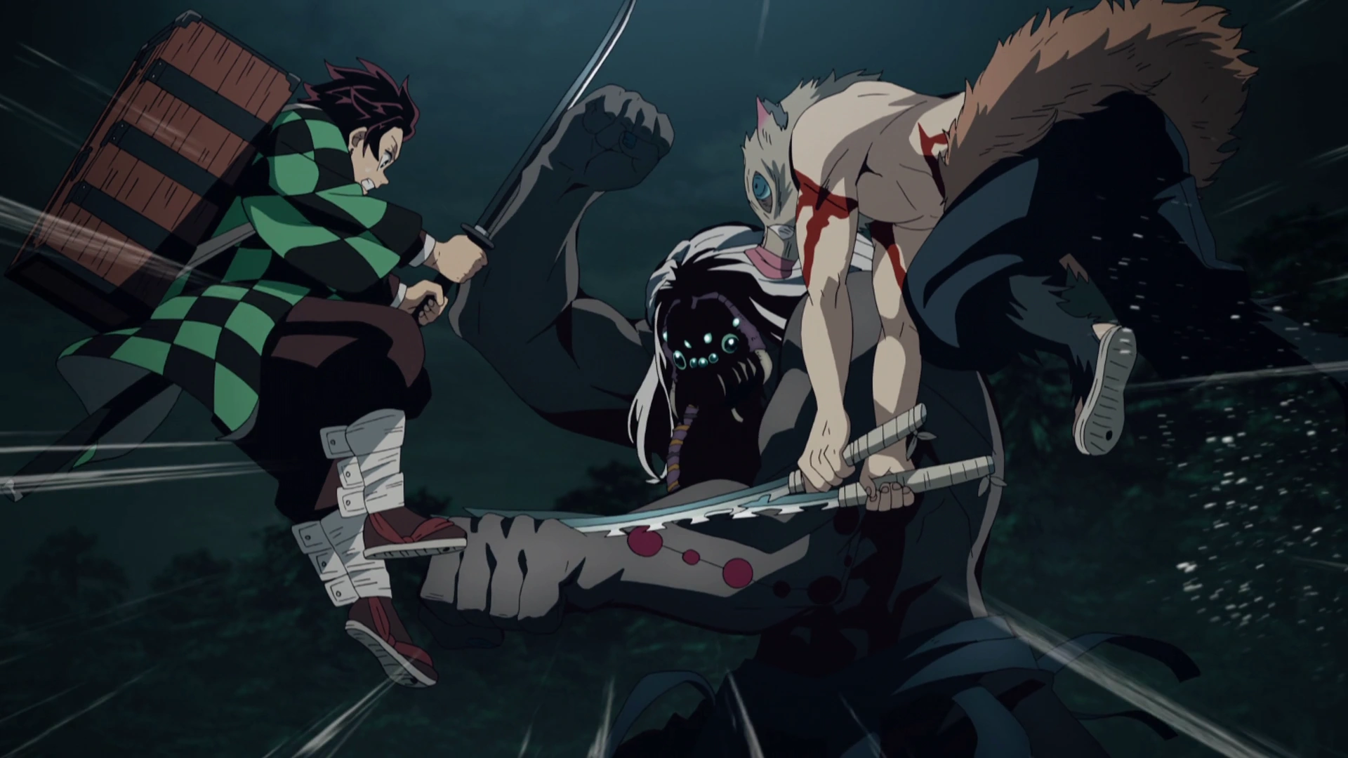 Tanjiro Kamado & Inosuke Hashibira vs. Spider Demon (Father) | Demon