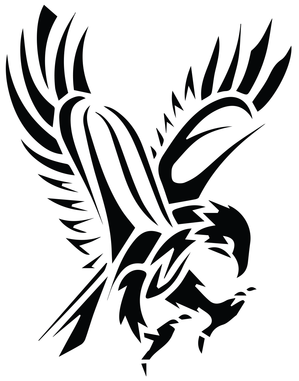 image black tribal flying hawk tattoo stencil png star image black tribal flying hawk tattoo stencil png star