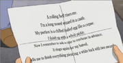 Conan leyendo el mensaje de Hades