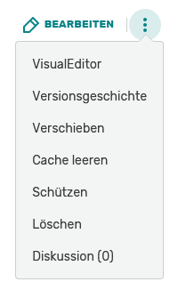VE in edit dropdown