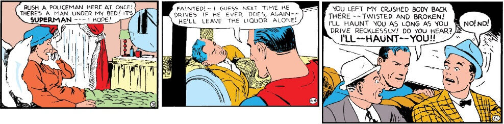 Why make you do time for your crimes when I can threaten to kill you instead? Action Comics #12 (1939) DC Comics