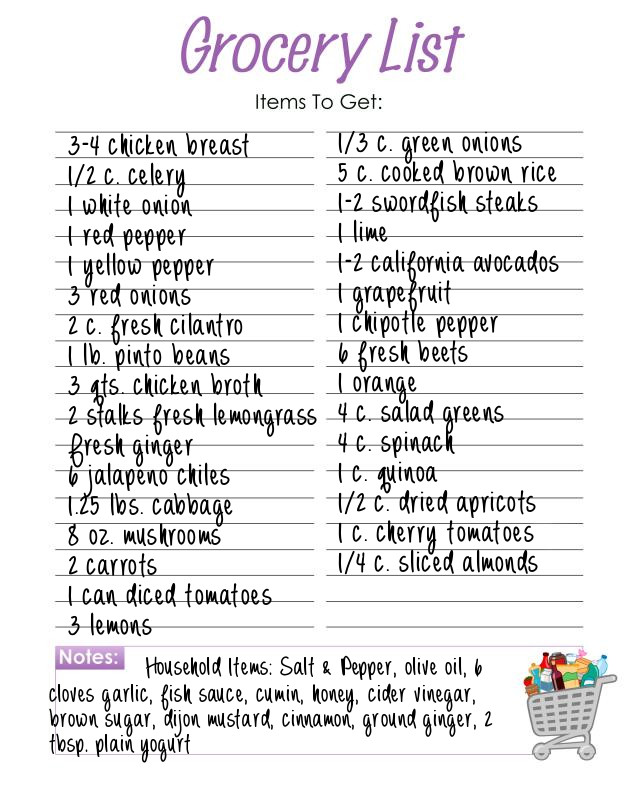 30 day weight loss meal plan with shopping list middle school