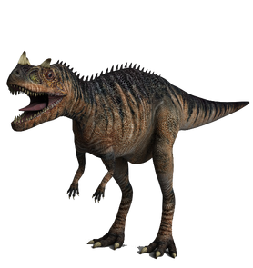 carnivore dinosaur with horn on nose