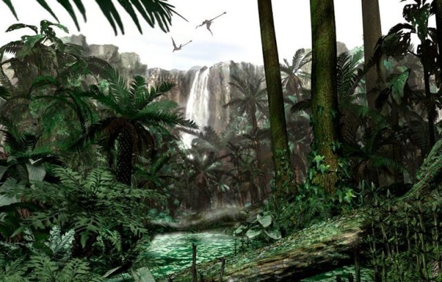 dinosaur in the jungle