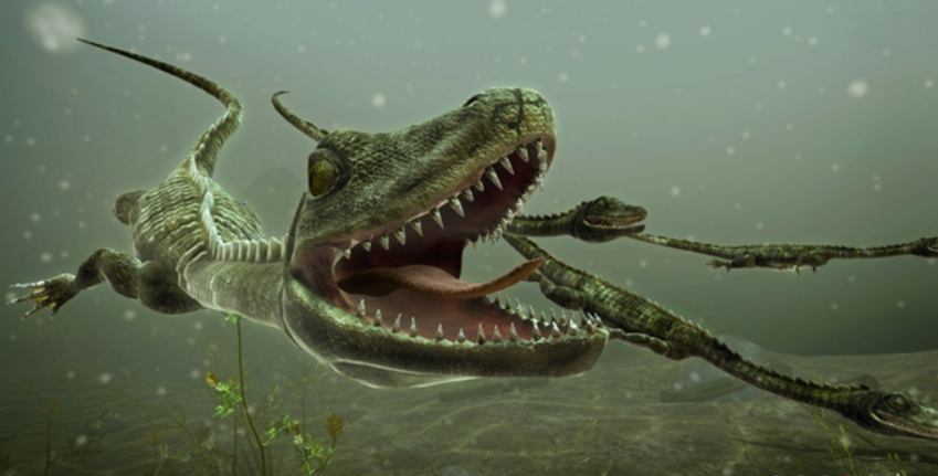 dinosaur with webbed head