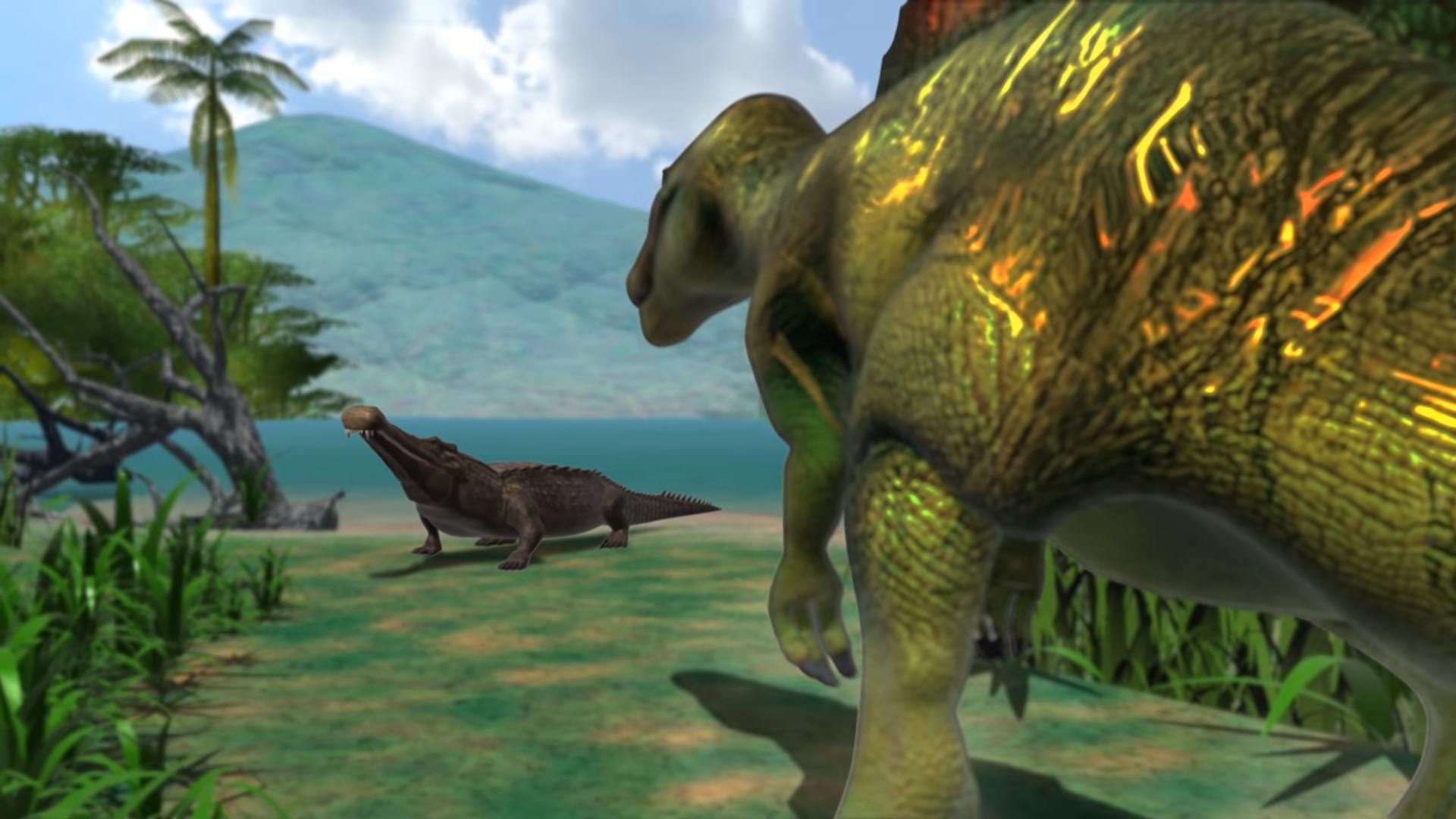 Sarcosuchus vs Spinosaurus | Dinosaurs Battle World ...