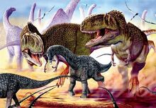 Mapusaurus hunting Argentinasaurus